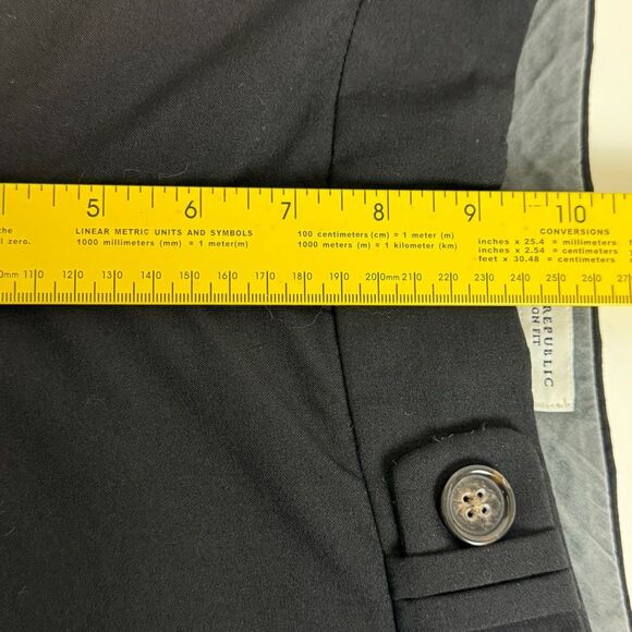 Banana Republic Jackson Fit Black Wool Blend Cropped Trouser Pants 6 Short - Picture 6 of 8